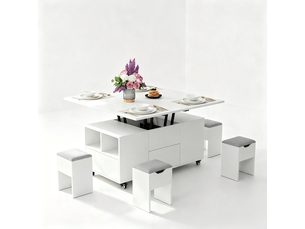 Table basse rectangulaire coloris blanc <strong>VOXON</strong> <strong></strong> - 53 cmx103 cm