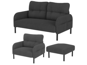 Canapé droit fixe <strong>MODENVIE</strong> <strong></strong> 4 places Velours côtelé gris