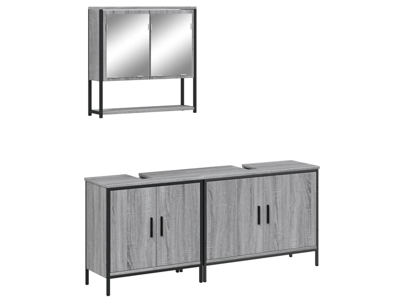 Ensemble de meubles de salle de bain 3 pcs sonoma gris cf63819 - Conforama A