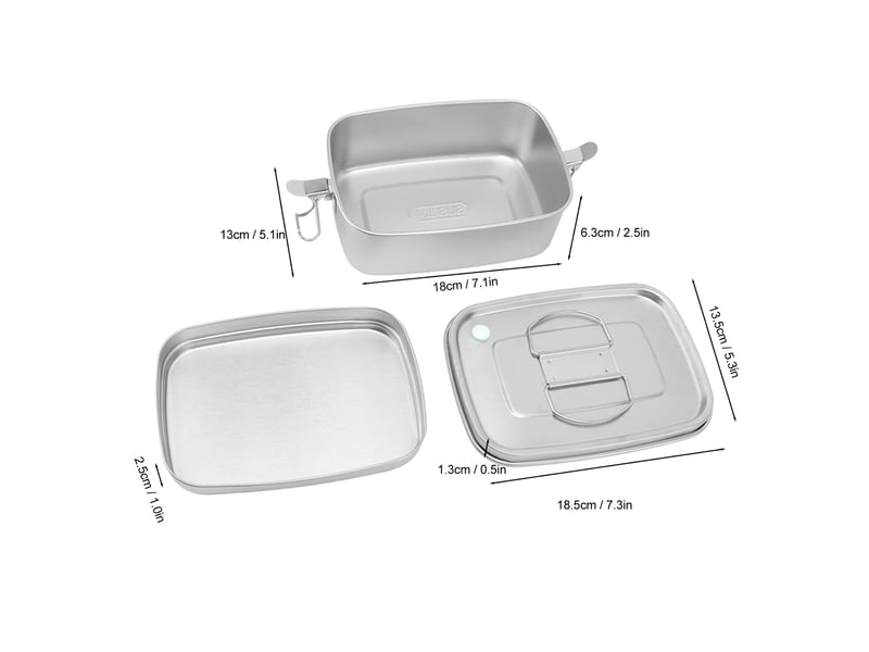  Boîte à lunch double couche en acier inoxydable boîte portable de 1,5 l pour étudiants, employés de bureau, cantine, pique-niqu  - Conforama C