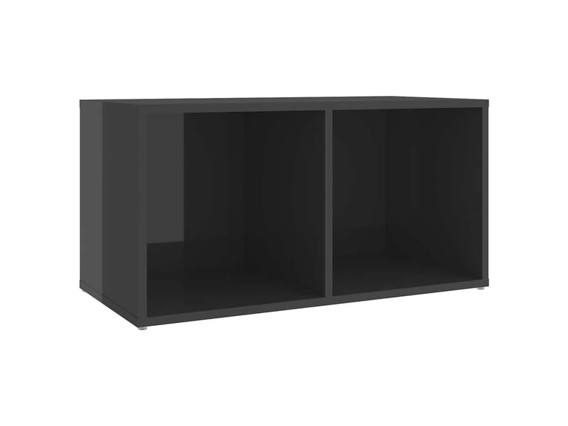  Lot de 2 meuble tv bas salon gris brillant 72x35x36,5 cm bois d'ingénierie shl50482  - Conforama D