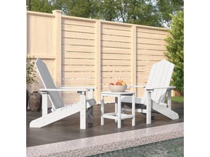 Chaises de jardin | chaise d'extérieur adirondack avec table pehd blanc