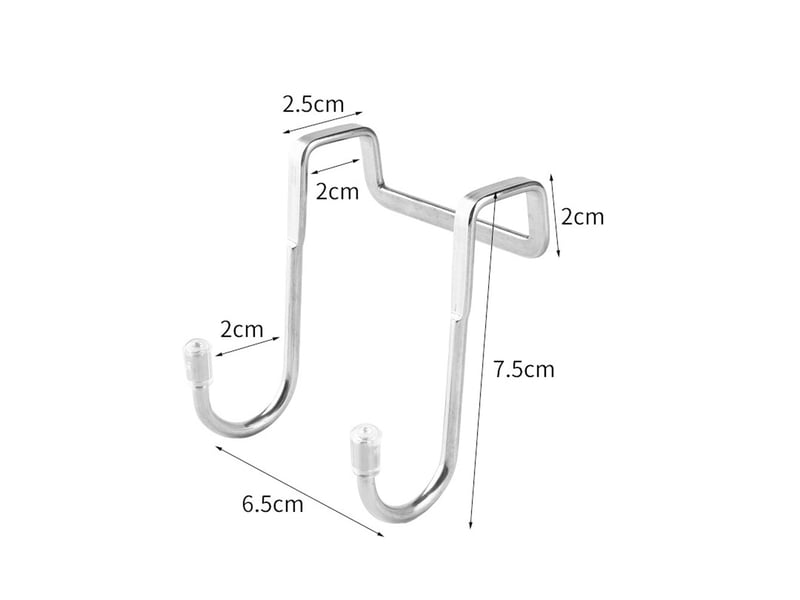 Lot de 5 crochets de porte en forme de j pour armoire, placard, tiroir, salle de bain, manteau, vêtements, sacs, gris - Conforama E