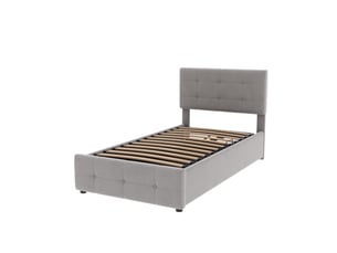 Lit coffre 90x200 cm <strong></strong>  <strong>Qualité haut de gamme</strong> coloris gris