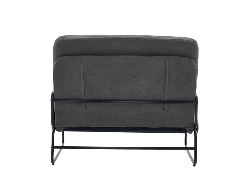  Canapé convertible 2 places gris chenille, structure métal, poches latérales  - Conforama E
