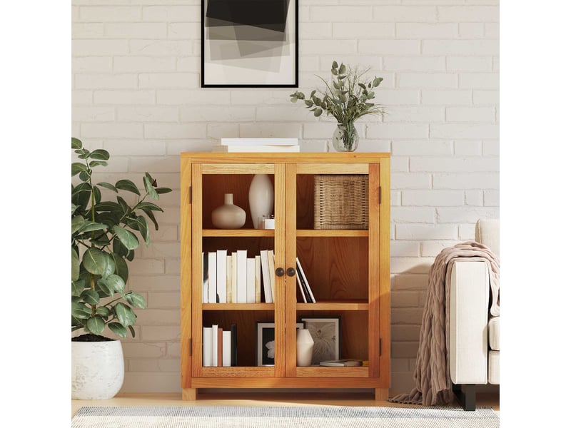  Armoire de rangement avec porte marron 80x35x95 cm bois de chêne massif shl55660  - Conforama C