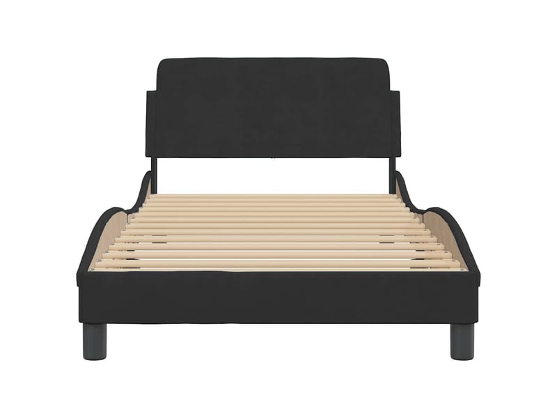  Lit simple- lit adulte -  cadre de lit dover noir 100x200 cm velours  - Conforama C