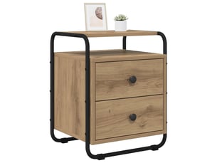 Table de chevet - cabinet de chevet - table de nuit 2 pc chêne artisanal bois d'ingénierie