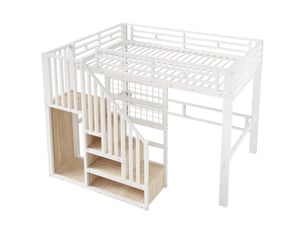 Lit mezzanine 140x200 cm MAISONORA coloris blanc