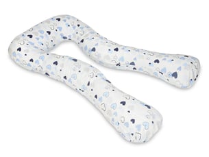 Coussin à usages multiples coeurs bleus