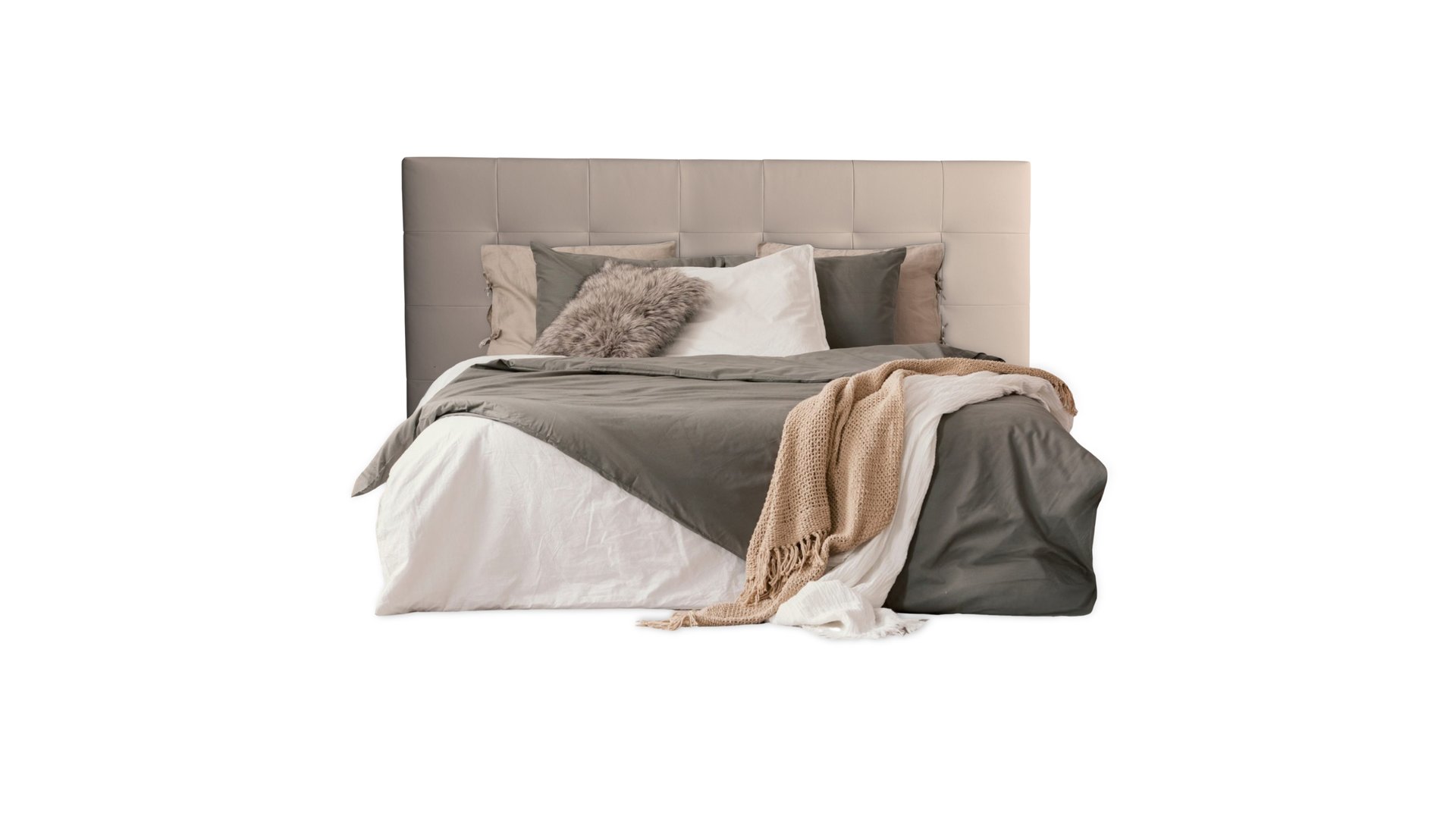 Tête de lit 182 cm CAPITON 4 coloris taupe taupe 105 Conforama
