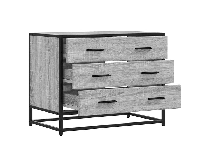  Commode, armoire à tiroirs bureau sonoma gris 70x41x56 cm bois d'ingénierie  - Conforama E