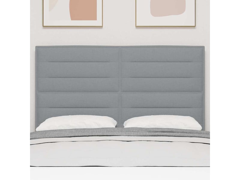  Tête de lit | panneau de tête de lit led avec bandes led gris clair 160 cm tissu  - Conforama D