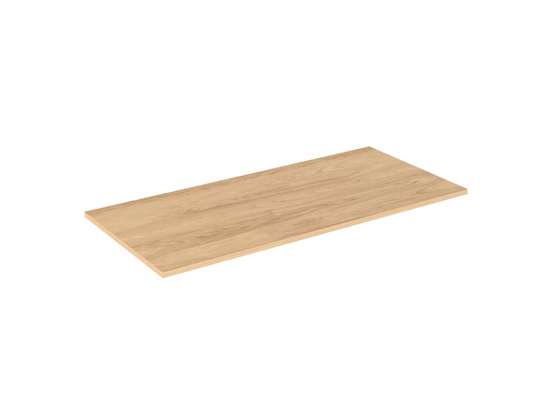  Meuble sous vasque suspendu avec panier à linge et plan 2t novo l.100 cm effet chêne hikora  - Conforama W