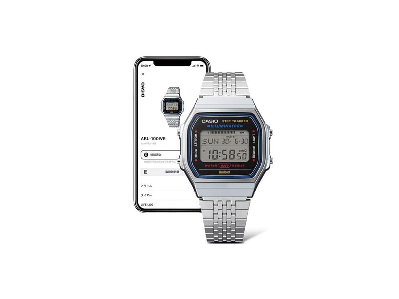  Montre numérique casio vintage abl-100we-1aef bluetooth bracelet acier argenté CAS1732605025558 - Conforama D
