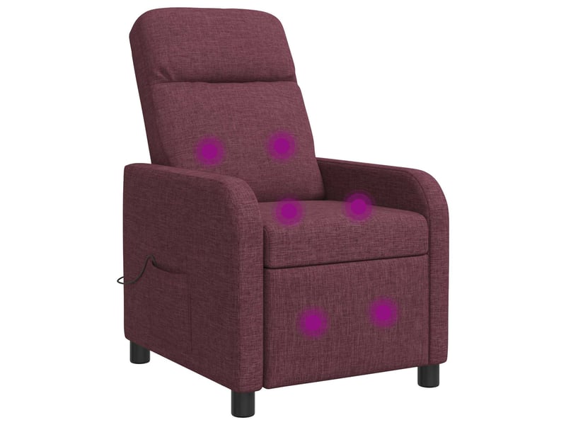  Vidaxl fauteuil de massage inclinable pourpre tissu  - Conforama A
