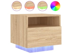 Table de chevet - cabinet de chevet - table de nuit avec lumières led chêne sonoma 40x39x37 cm