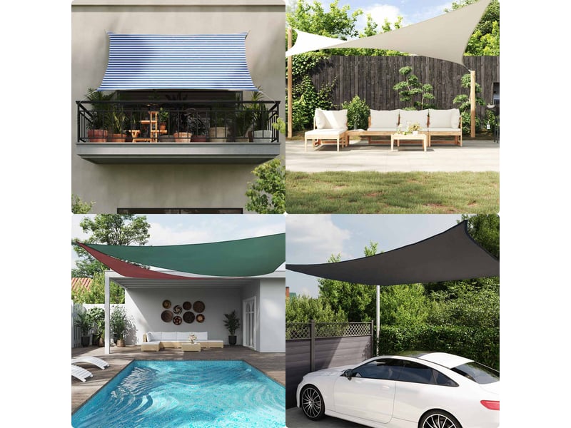  Voile d'ombre - voile d'ombrage - voile parasol 7 x 7 m 100 % polyester oxford carré  - Conforama C