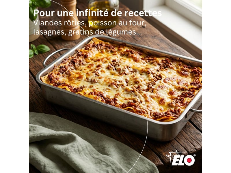  Plat à four acier inoxydable avec grille elo edition red 5343426 - Conforama D