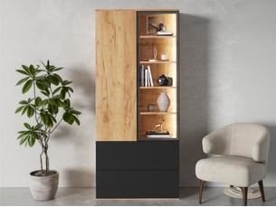 Vitrine coloris bicolore 6 étagère(s) <strong>BIQZUYA</strong> <strong></strong> - 70 cmx160 cm
