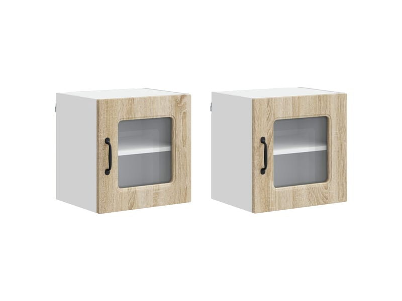 Meuble mural de cuisine | armoire de cuisine 2 pcs chêne sonoma shl8237 - Conforama A