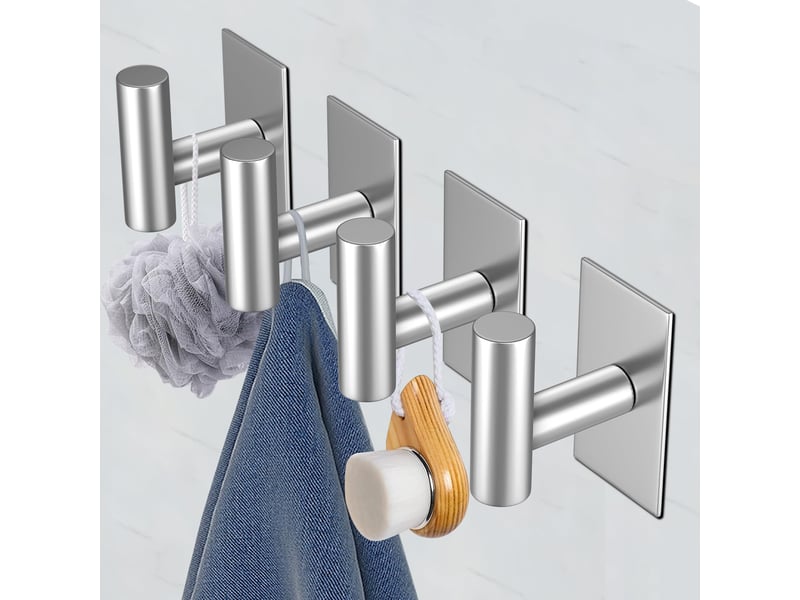 6 pcs crochets de serviettes pour salles de bains, manteau, peignoir, muraux, porte-vêtements pour chambre à coucher, argent, gris - réf. Szpb846263jjzj - Conforama C