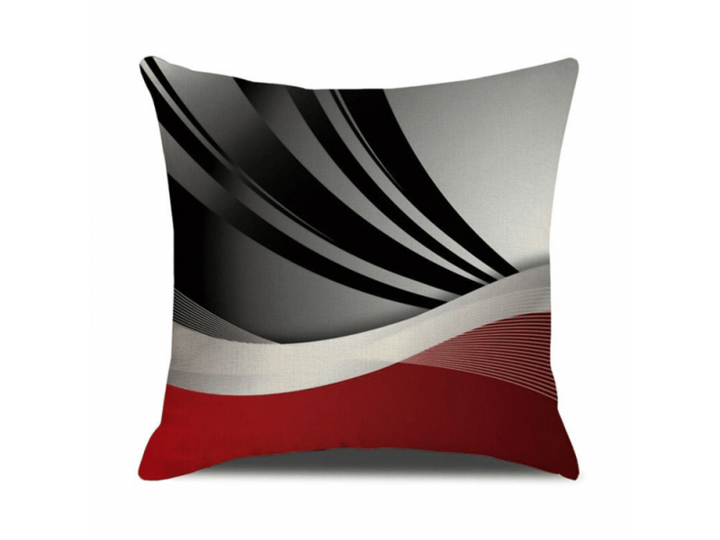  Lot de 4 housse de coussin 45 x 45 cm, rouge noir motif géométrique taie d'oreiller décoratif canapé en coton et lin pour canapé lit chambre chaise jardi  - Conforama D