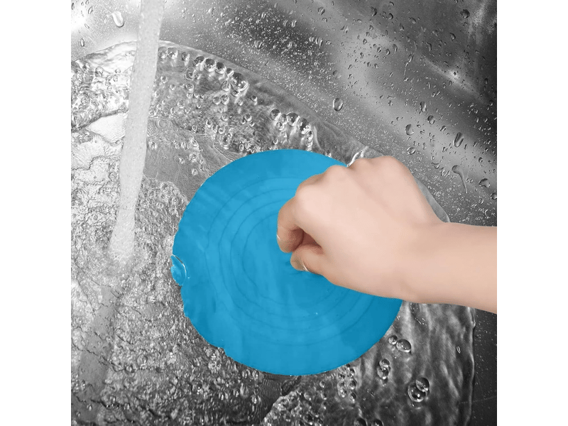  Grand bouchon de vidange en silicone bleu — adapté aux douches, baignoires et éviers — 1 pièce  - Conforama D