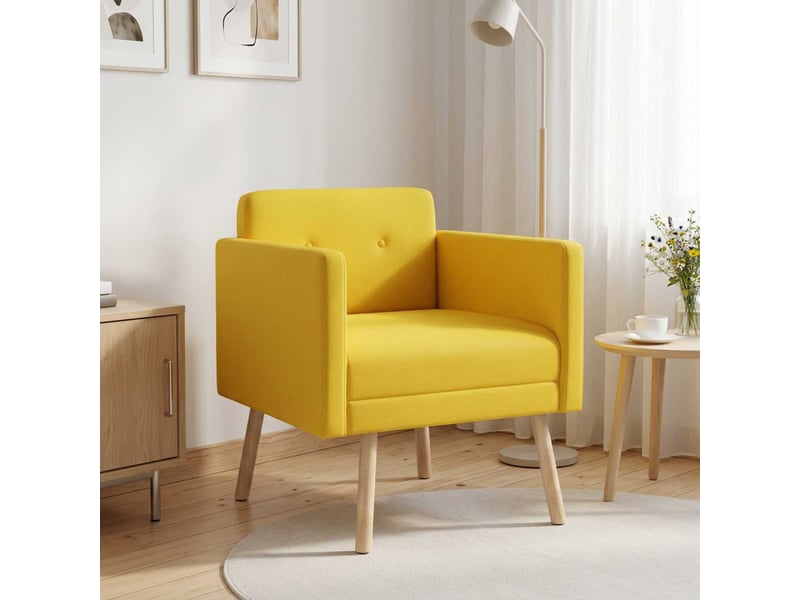 Vidaxl fauteuil d'appoint jaune clair tissu  - Conforama B