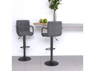 Lot de 2 tabouret de bar, chaise de bar gris clair tissu shl27676