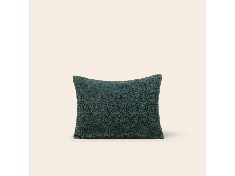  Housse de coussin en velours brodé de fil coton  solaya 26432 - Conforama A