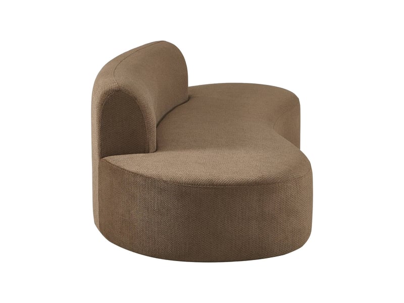  Canapé compressé virgule organique 3 places tissu chenille marron - curv  - Conforama D