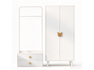 Armoire,140x55x170 cm,2 portes, tiroirs et penderie,mdf,blanche