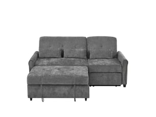 Canapé droit convertible MODENVIE  3 places Tissu gris