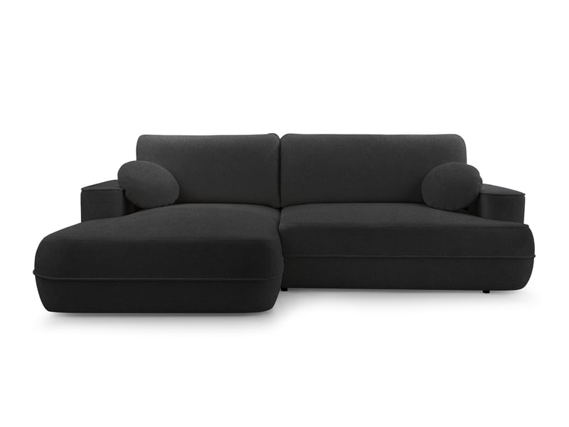  Canapé d’angle avec fonction lit peoni 267 cm noir élégant g Peoni - Conforama A