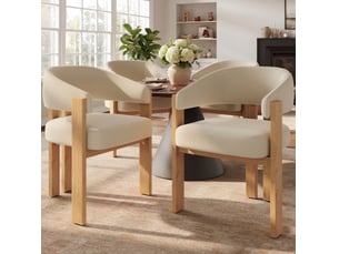 Lot de 4 chaises de salle à manger 49x47x78cm, beige et naturel, garnissage épais, meuble de cuisine, effet bois, métal