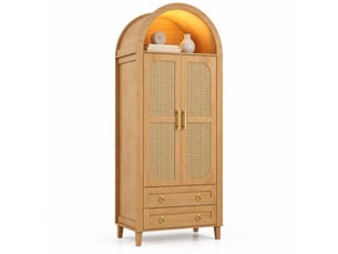 Armoire 2 porte(s) battante  2 tiroir(s)   coloris naturel largeur 76 cm