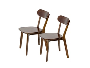 Chaise de salle à manger à dossier incurvé en bois coloris noyer