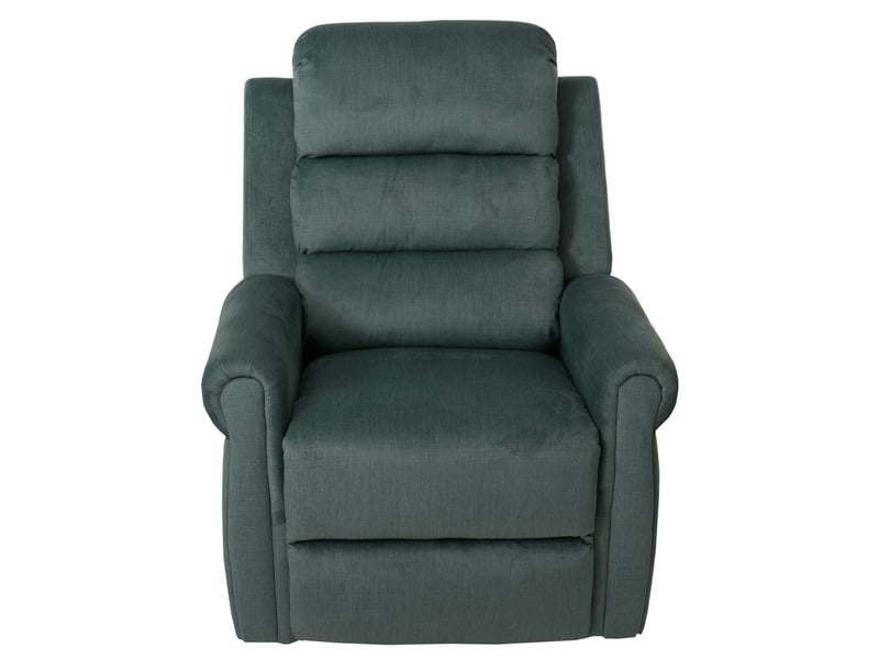 Fauteuil relax électrique aide au lever massage chauffage repose pieds et dossier réglables tissu chenille bleu vert 04_0010024 - Conforama E