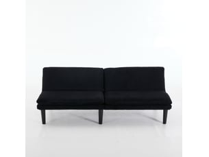 Canapé droit compressé convertible <strong>DESVIAE</strong> <strong></strong> 2 places Velours côtelé noir
