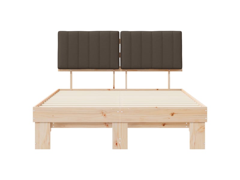  Lit double- lit adulte -  cadre de lit avec tête de lit rembourrée taupe 140 x 190 cm  - Conforama D