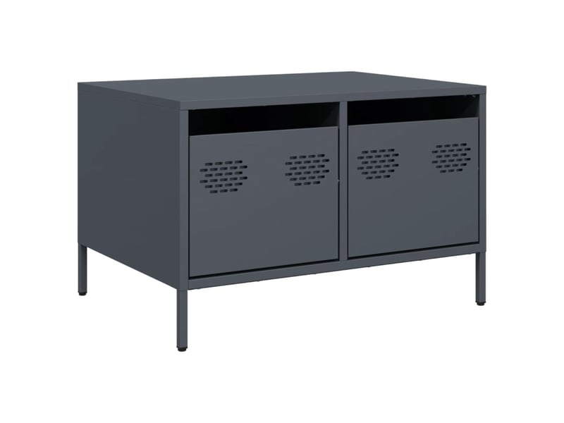  Meuble tv - banc tv - meuble de rangement anthracite 68x50x43,5 cm acier laminé à froid  - Conforama A