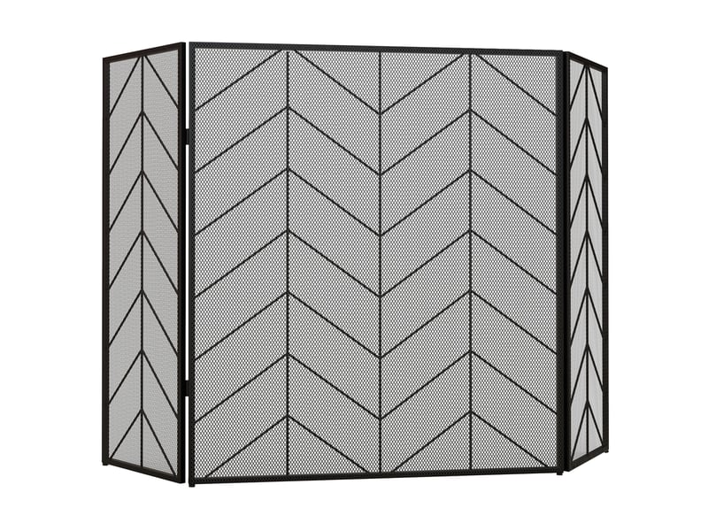  Pare-étincelles élégant pour cheminée, pliable, revêtu, noir, 135 x 85 cm  - Conforama B