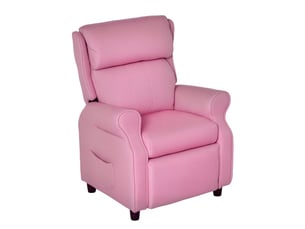 Fauteuil enfant inclinable 58 x 53 x 70 cm rose, revêtement en lin, avec repose-pieds, de 3 à 5 ans