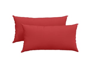 Lot de 2 coussins de canapé, coussins décoratifs tissu rouge 80 x 40 cm cf58948