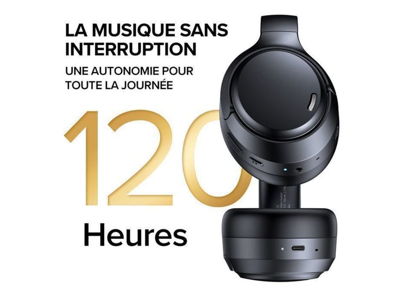  Casque audio bluetooth 6.0 over-ear noir hybrid anc jusqu a 65 db 8 micros 120 h 176665_AAAHO48393_6_DROPFR - Conforama D