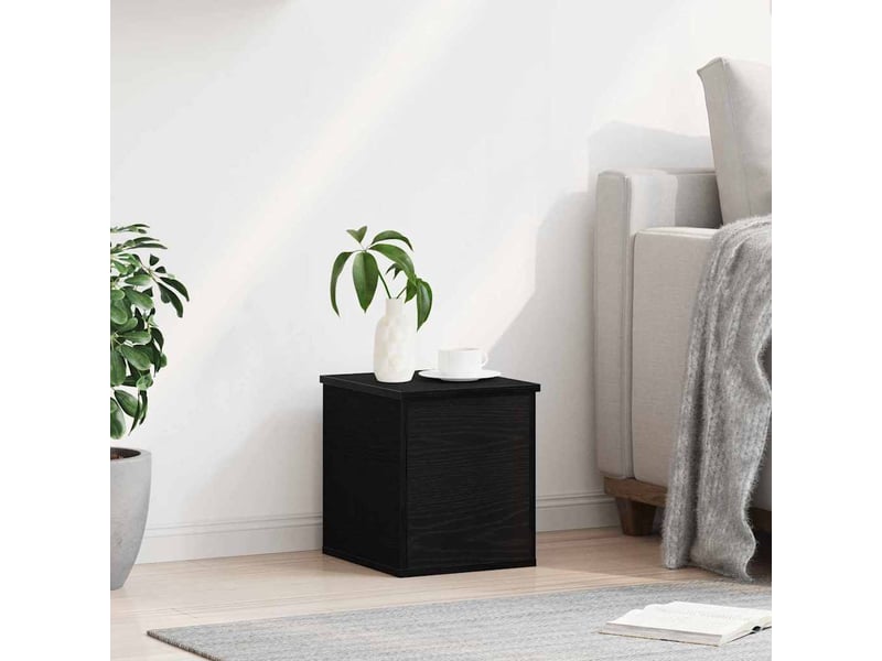 Boîte de rangement, coffre de rangement chêne noir 30x35x35 cm bois d'ingénierie - Conforama D