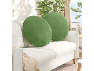 Lot de 2 coussins de siège, coussins décoratifs velours vert clair ø60 x 21 cm cf59917