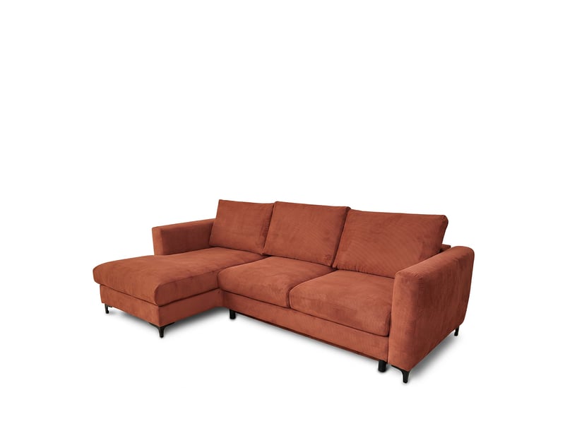 Canapé d'angle droit convertible - 4 places - velours côtelé - fiesole - brique 3CA52.CA.4AC.G.21 - Conforama E