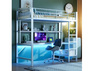 Lit mezzanine 90x200 cm <strong></strong>  <strong></strong> coloris blanc